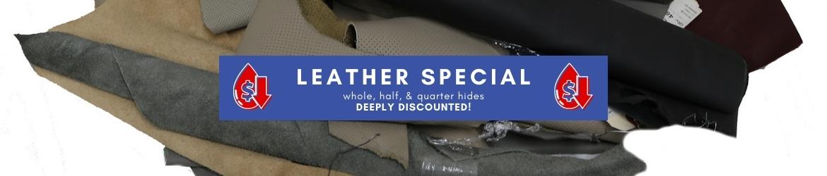 leather special deeply discounted half, whole, quarter hides